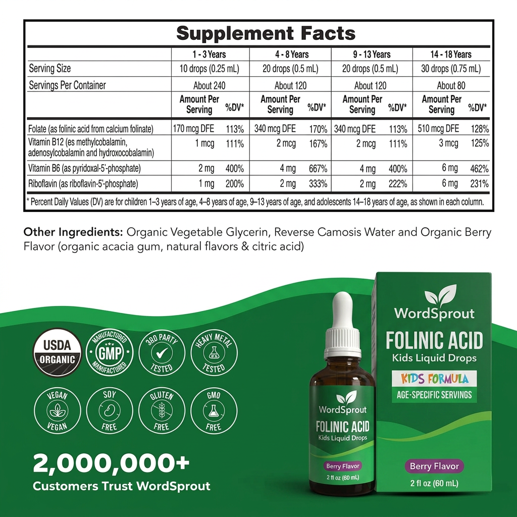 WordSprout Kids Folinic Acid Drops