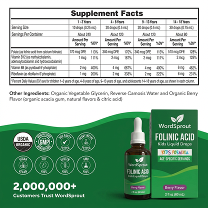 WordSprout Kids Folinic Acid Drops